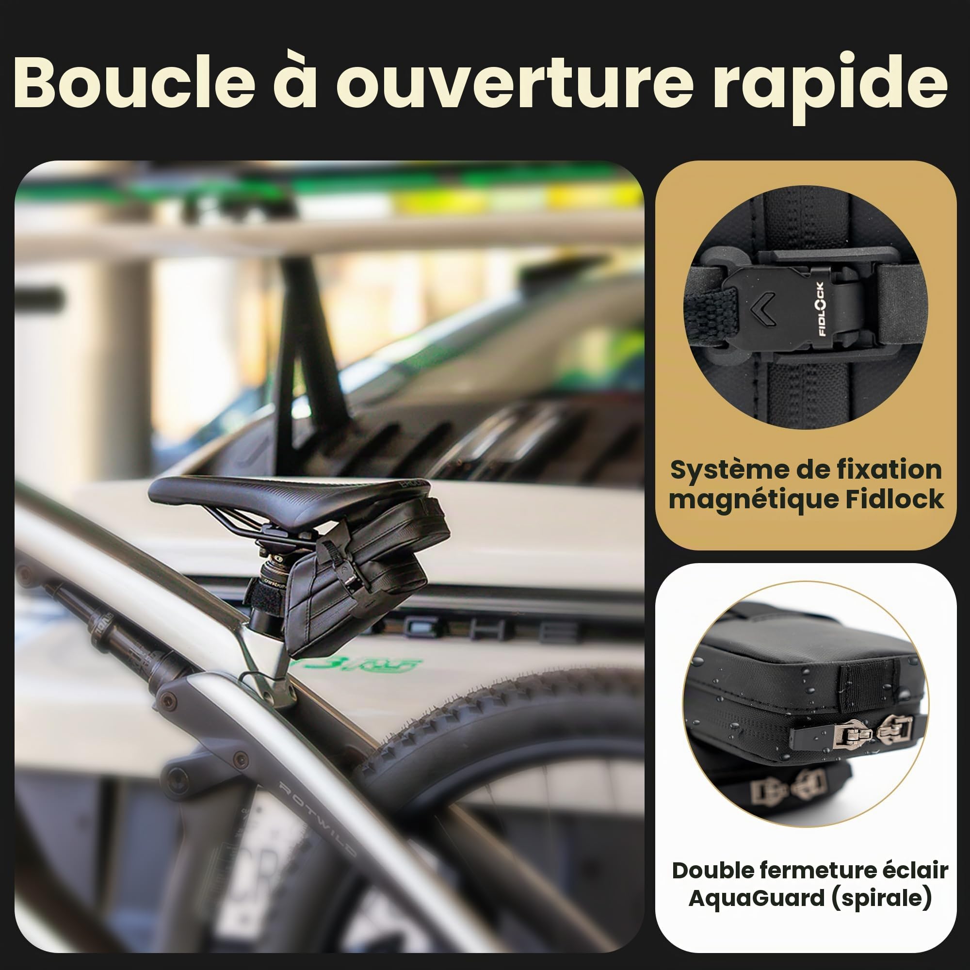 Lumiere & Co. Sac de selle de vélo, Sac de selle de vélo, Mach X