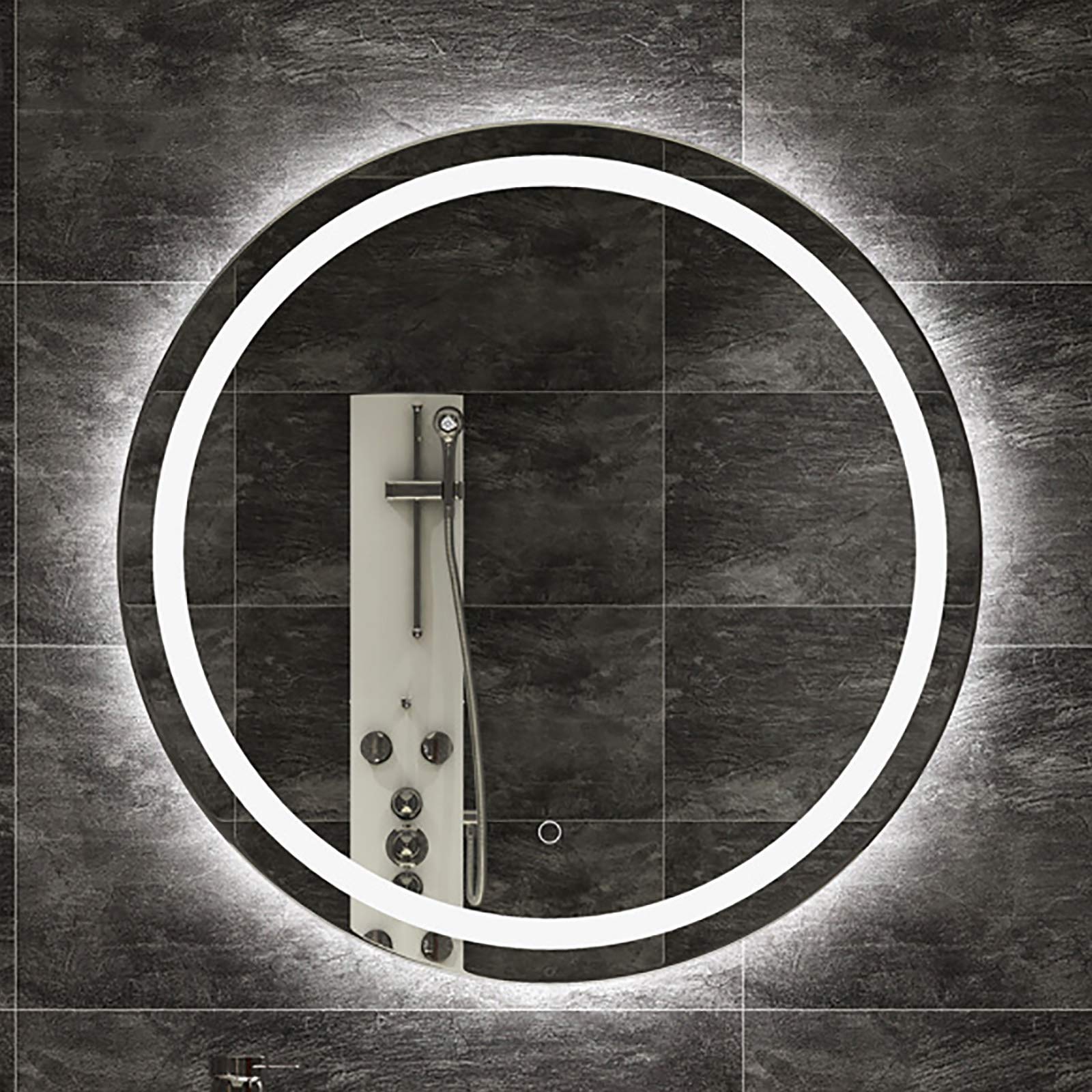 Miroir de salle de bain rond lumineux LED anti-buée pour voir clair après la douche