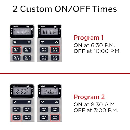 Miniatura 6 de UltraPro Temporizador de salida al aire libre, temporizador digital con conexión a tierra, temporizador de luz de salida de una sola salida,