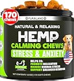 Hemp Calming Chews for Dogs with Anxiety and Stress - 170 Dog Calming Treats - Storms, Barking, Separation - Valerian Root - Melatonin - Hemp Oil - Dog Anxiety Relief - Made in USA | Soft Chews