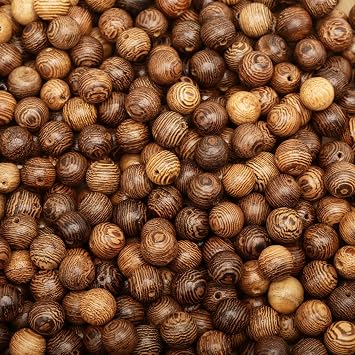 600pcs Wooden Beads 8mm Dark Brown Round Wood Beads Undyed Natural Stripe Round Wood Loose Craft Beads for DIY Jewellery Making 8mm