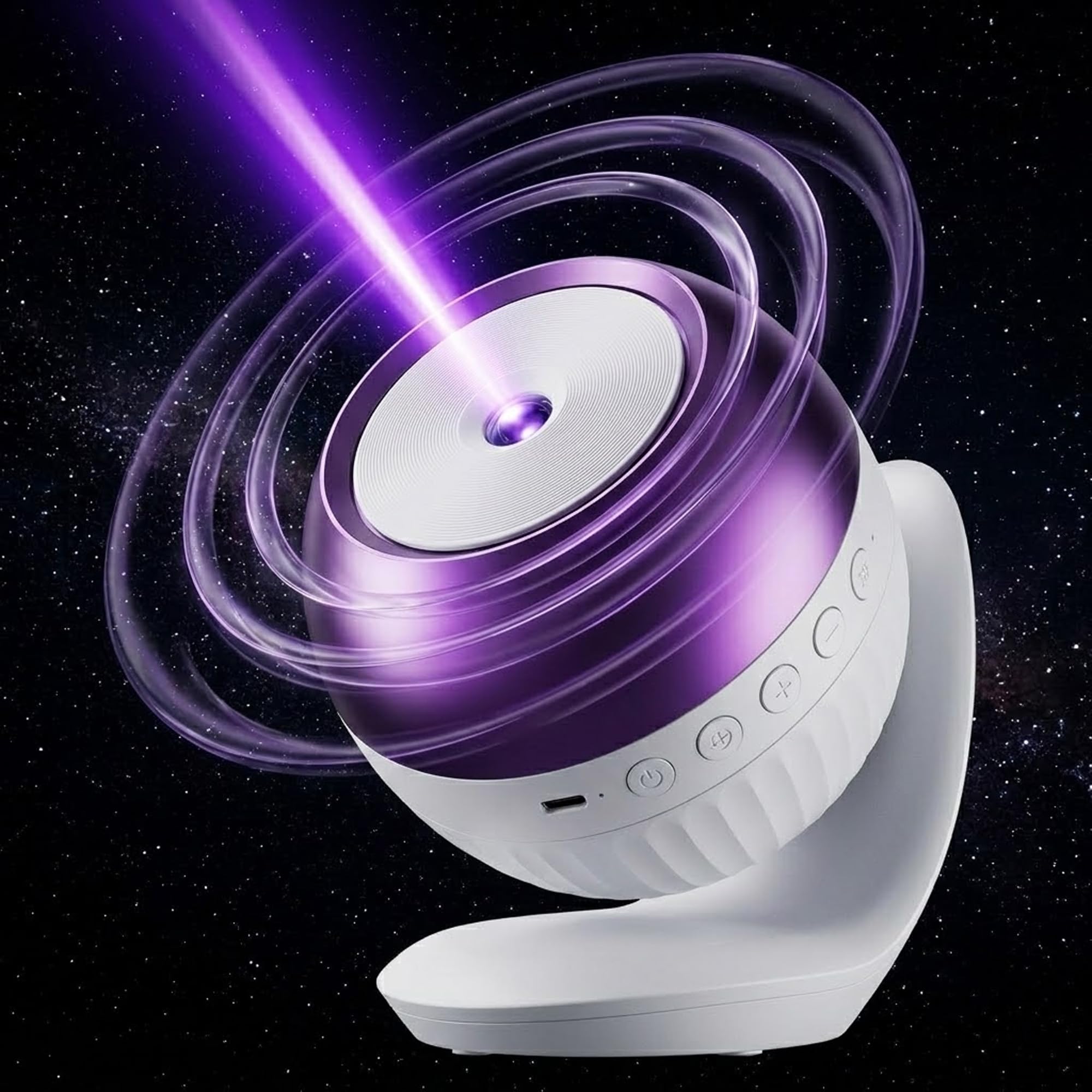 Ocean Starry Sky Projector Night Light with Music for Kids Bedroom ，White