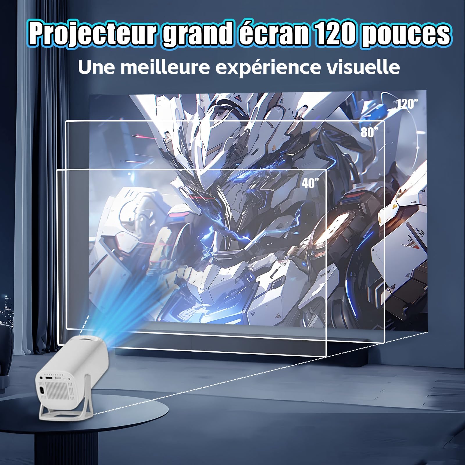 S40 Max Videoprojecteur Projecteur Video 36000+ Jeux 14 Émulateurs,Projecteur Intelligents Android 11 avec manettes sans Fil,Auto Keystone,WiFi 2,4G+5G & BT,Retroprojecteur pour Home Cinéma/Jeux