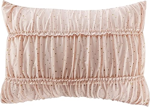 Miniatura 7 de Mytex - Juego de edredón de 5 piezas con diseño de princesa celestial Pretty con lámina metálica dorada, textura fruncida, ropa de cama para niñas,