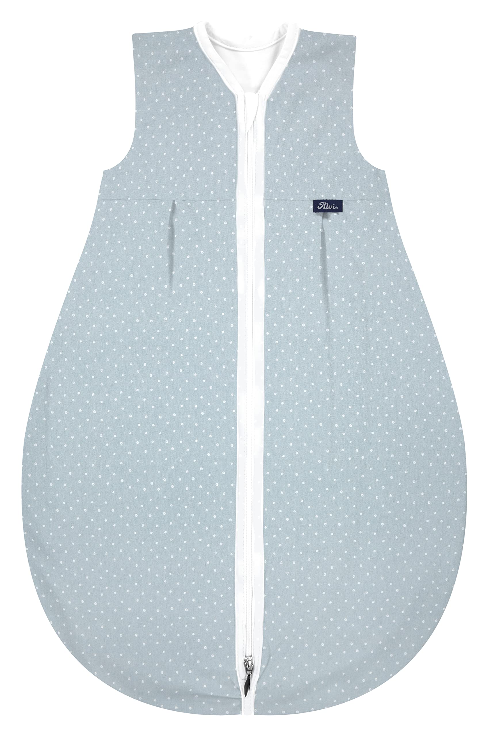 Alvi Kugelschlafsack Mäxchen Light Baby-Schlafsack & Löffel DeinKinderland| Sommer-Schlafsack | atmungsaktiv | TOG 0,5 | (New dots, 100 cm)