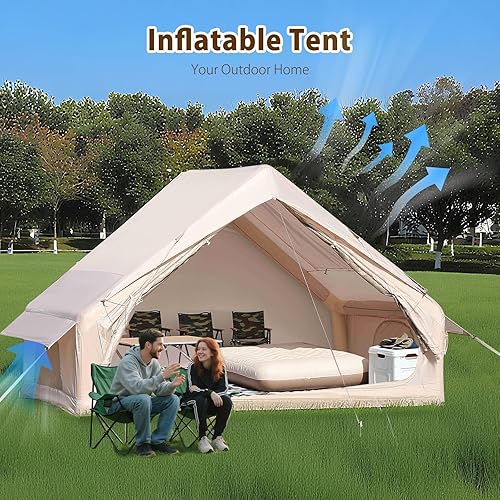 Miniatura 7 de Tiendas de campaña inflables para camping, tienda de campaña inflable fácil de instalar con bomba de aire, impermeable y resistente al viento,