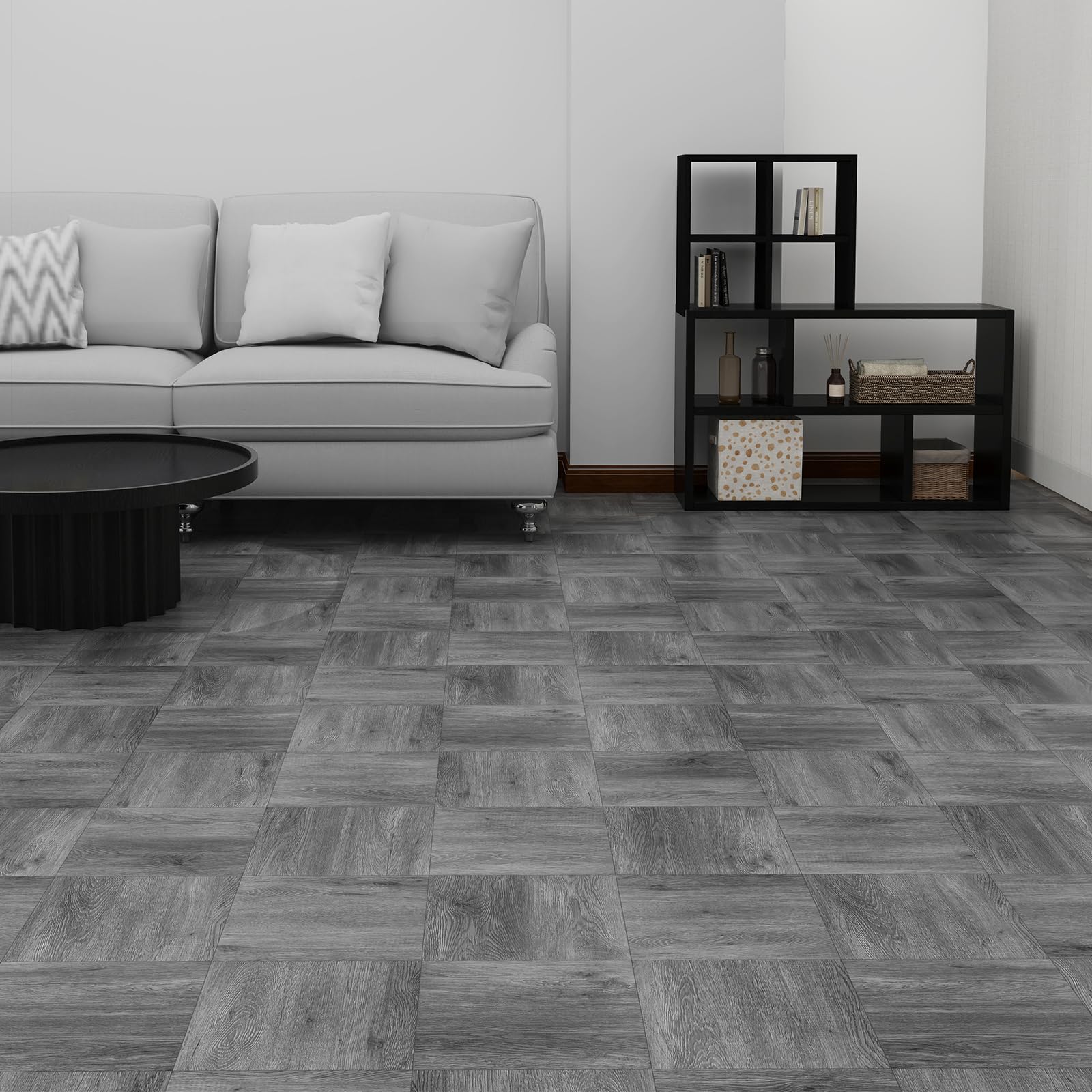 FLOREXPLaminate Flooring - 20 Packs Vinyl Flooring Tiles, 12”×12” Self Adhesive Floor Tiles,1.5mm Thick Wood Flooring, Easy DIY Flooring for Office,RV,Washroom,Bathroom(1.86m²,Grey Wood)Global Recycled StandardGlobal Recycled StandardGlobal Recycled Standard