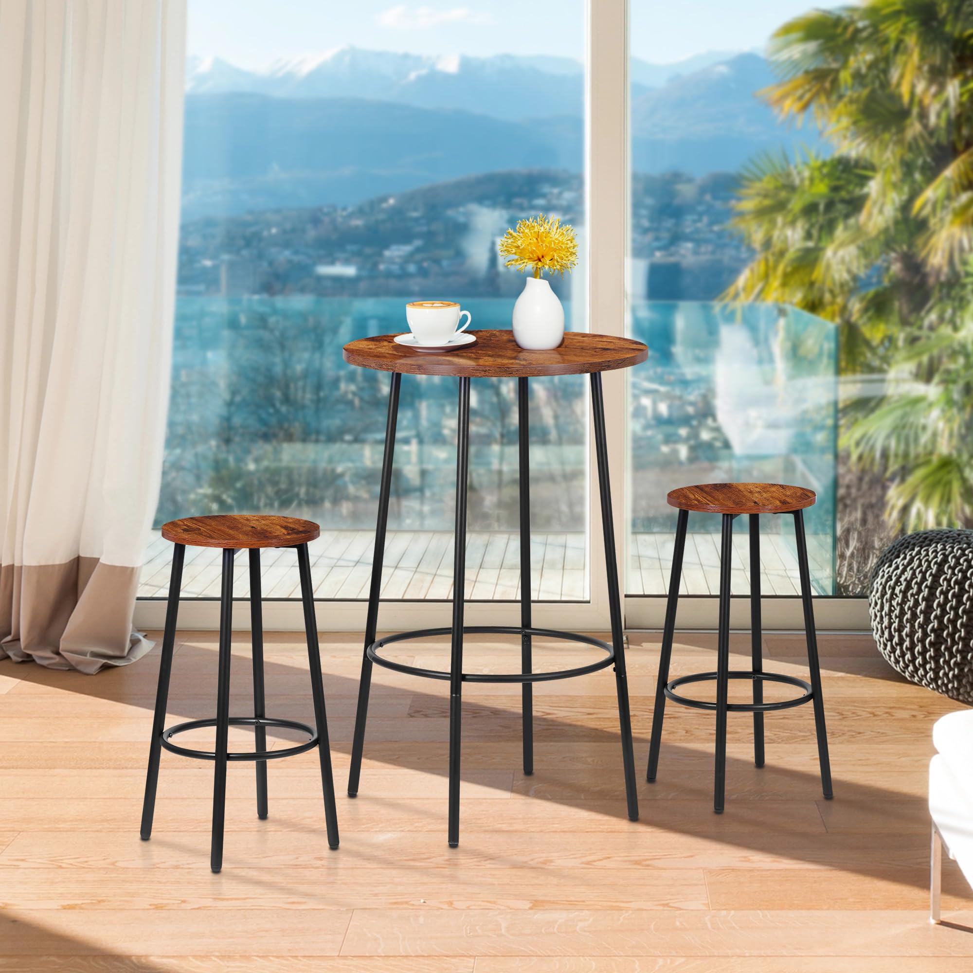 Pub Table Set Paproos Bar Table Set Of 3, 3-Piece Counter Height