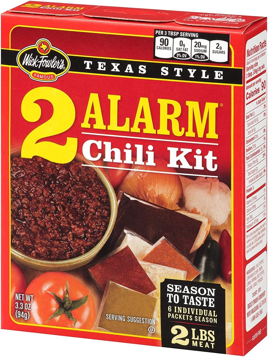 Wick Fowler's Texas Style 2 Alarm Chili Kit (1 Boxes - 3.3 oz)