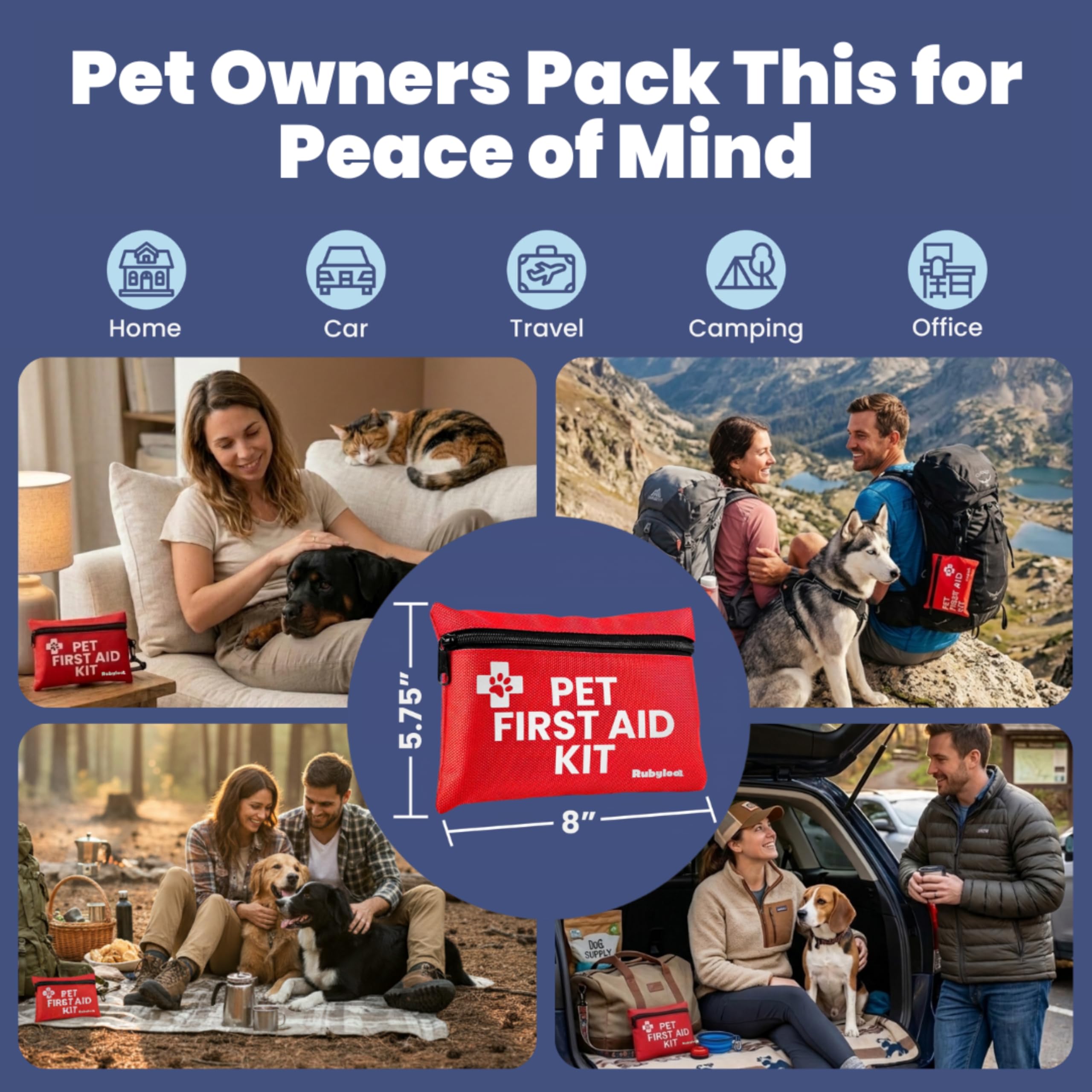 Dog First Aid Kit for Hiking & Travel - Vet Approved Emergency Supplies - Pet First Aid Kit Guide, Tick Remover, Thermal Blanket & More - Compact Dog Hiking Gear for Camping, Hunting, Backpacking - image 6