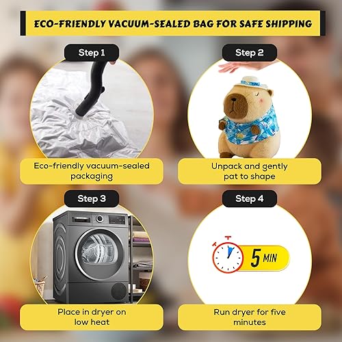 Miniatura 16 de Juguete de peluche Capybara de 9.8 pulgadas con mochila de tortuga, lindo animal de peluche, linda muñeca para niños, para niñas/niños, animales