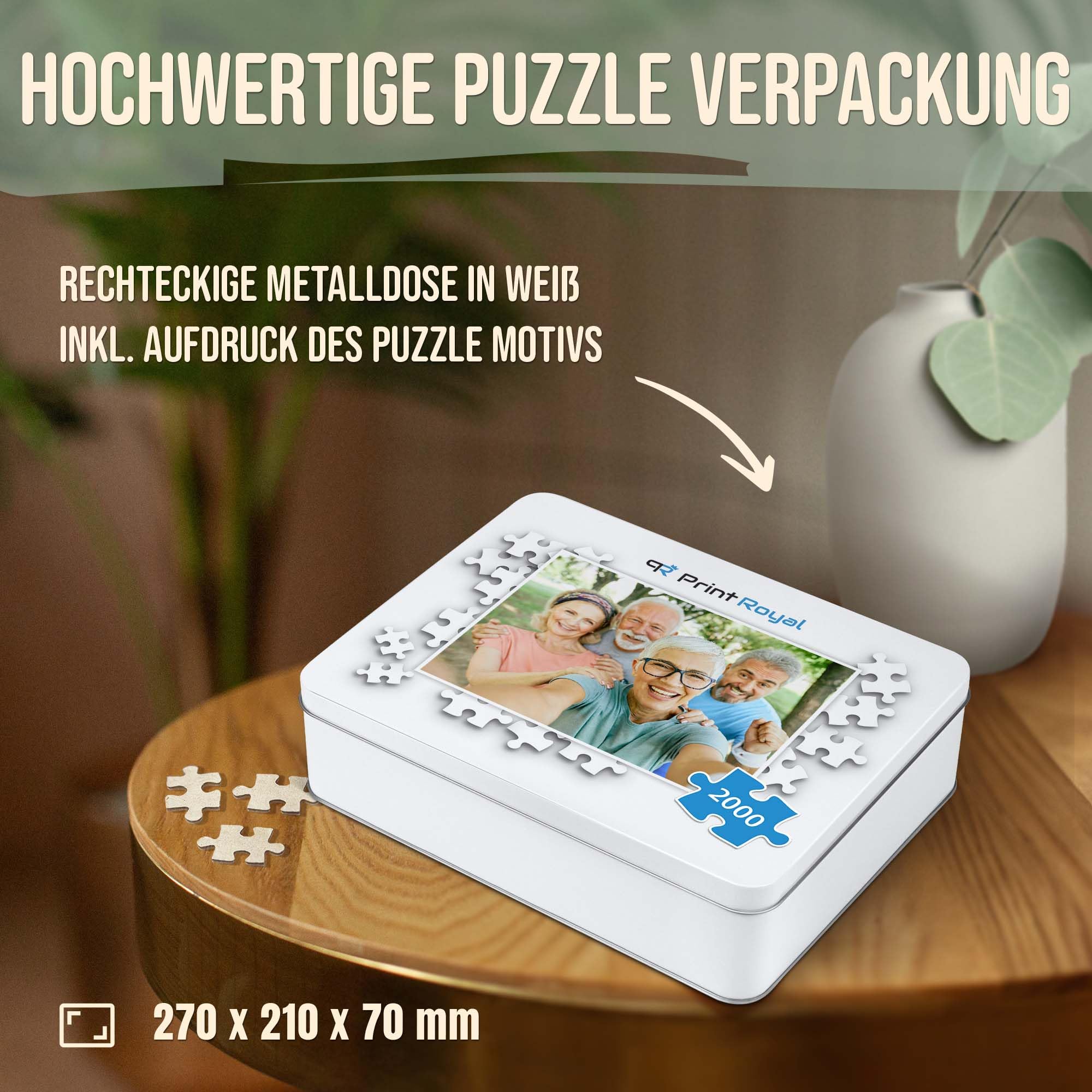 Foto-Puzzle 24-2000 Teile/inkl. Verpackung/mit eigenem Bild Bedrucken Lassen - 2000 Teile, Metalldose