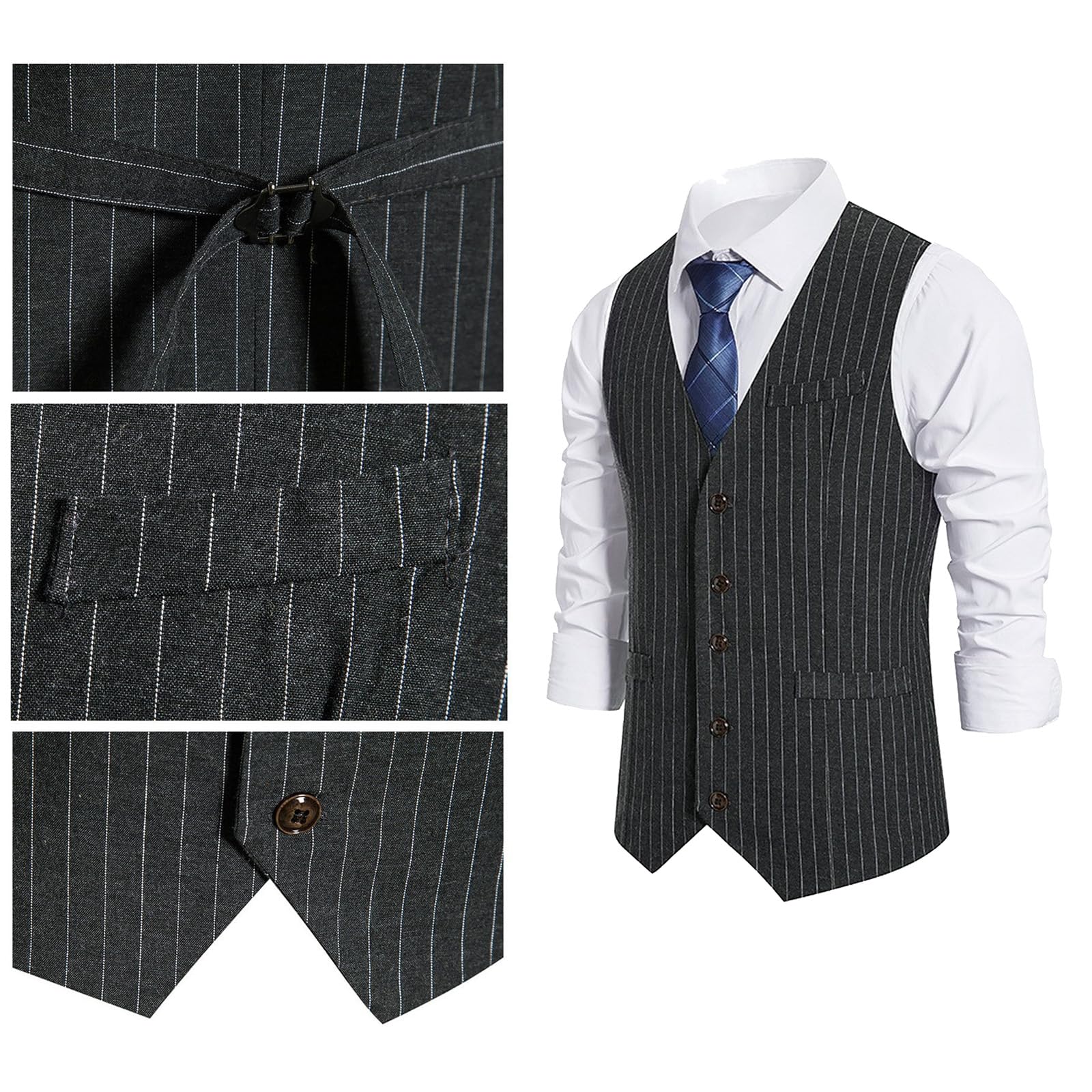 Costume da uomo anni '20 ruggenti anni '20 costumi accessori set gilet cappello orologio da tasca cravatta bretelle Halloween Cosplay Halloween Cosplay