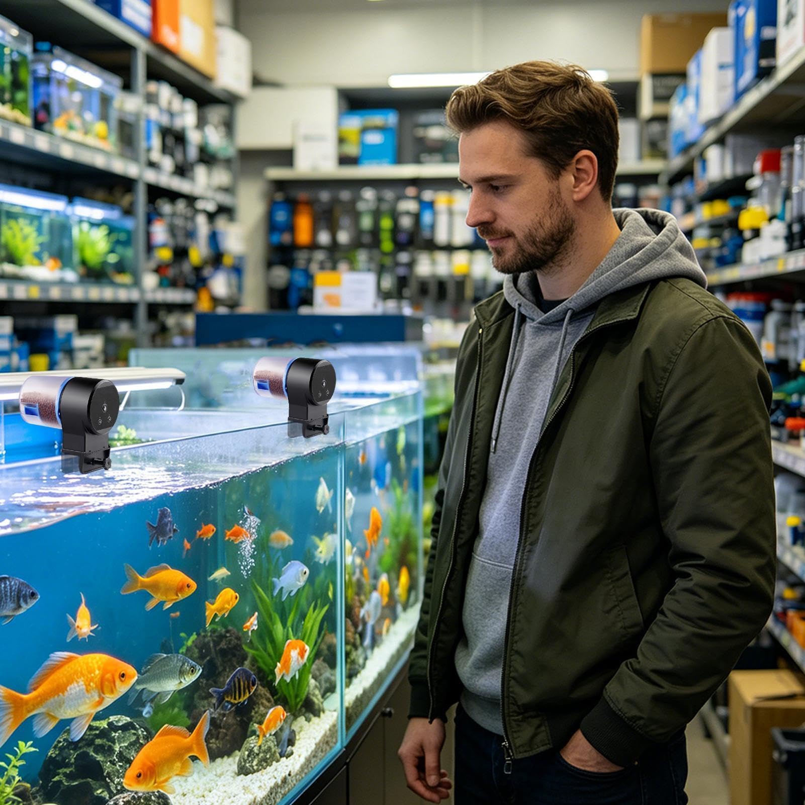 Mangime Automatico per Pesci da Acquario Dispenser Di Cibo Regolabile Di | Mangiatoia Automatica Per Acquario per Betta Tartaruga Laghetto Pesci Koi Casa Ufficio Camera