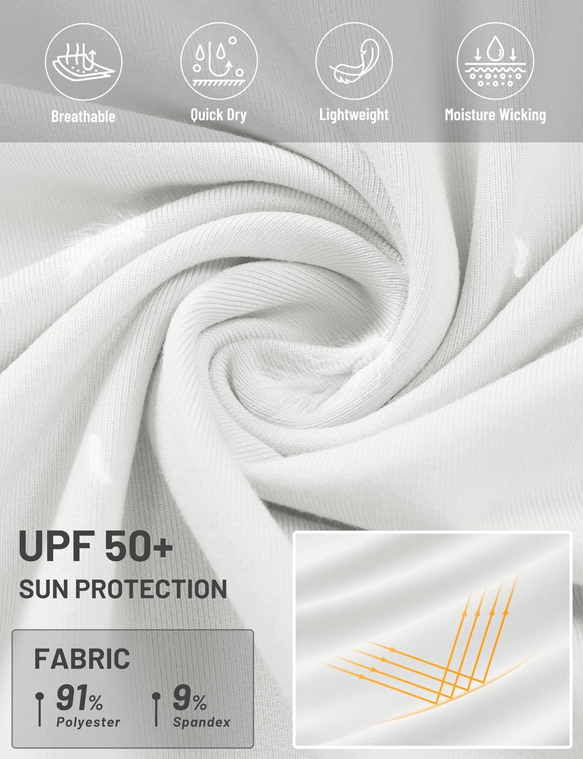 TACVASEN Mens Sun Protection Athletic Shirts UPF 50+ Rash Guard Long Sleeve Quarter Zip Sun Hoodie Running Fishing Shirt - Image 4