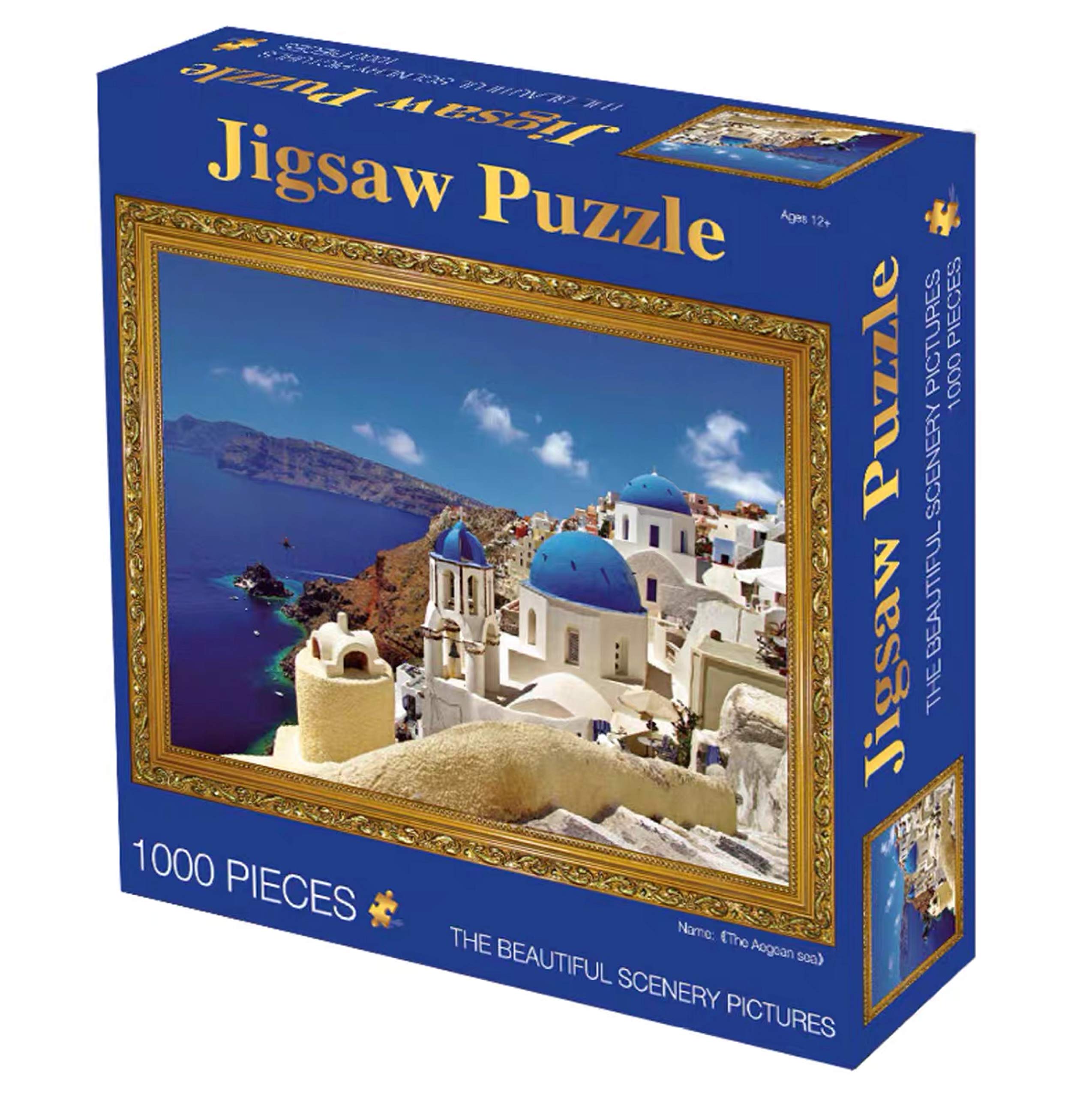 Aegean Sea Santorini Landscape Puzzle - 1000 Piece Jigsaw Puzzle For Adults & Teens | Greece Scene - View #3