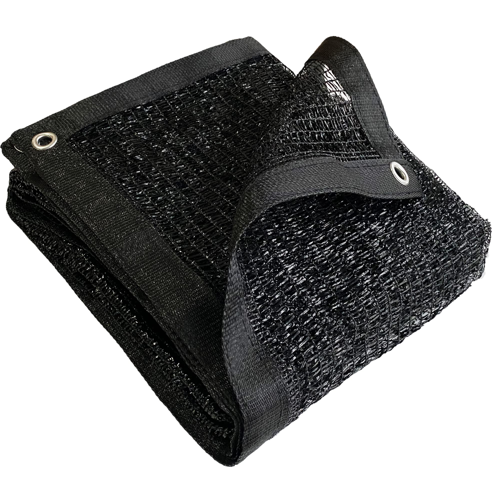 50% Shade Cloth Black Sun Mesh Net Taped Edge with Grommets 10ft X 20ft