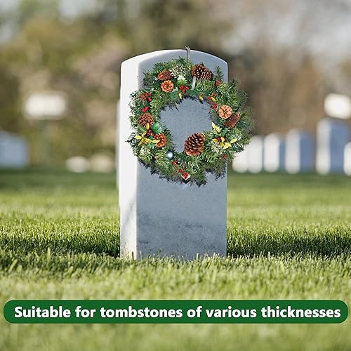 Miniatura 5 de Colgador de Corona de Lápida de Navidad- Se Ajusta 6"-11" Soporte Ajustable para Corona de Lápida de Cementerio- Soporte de Corona de Lápida