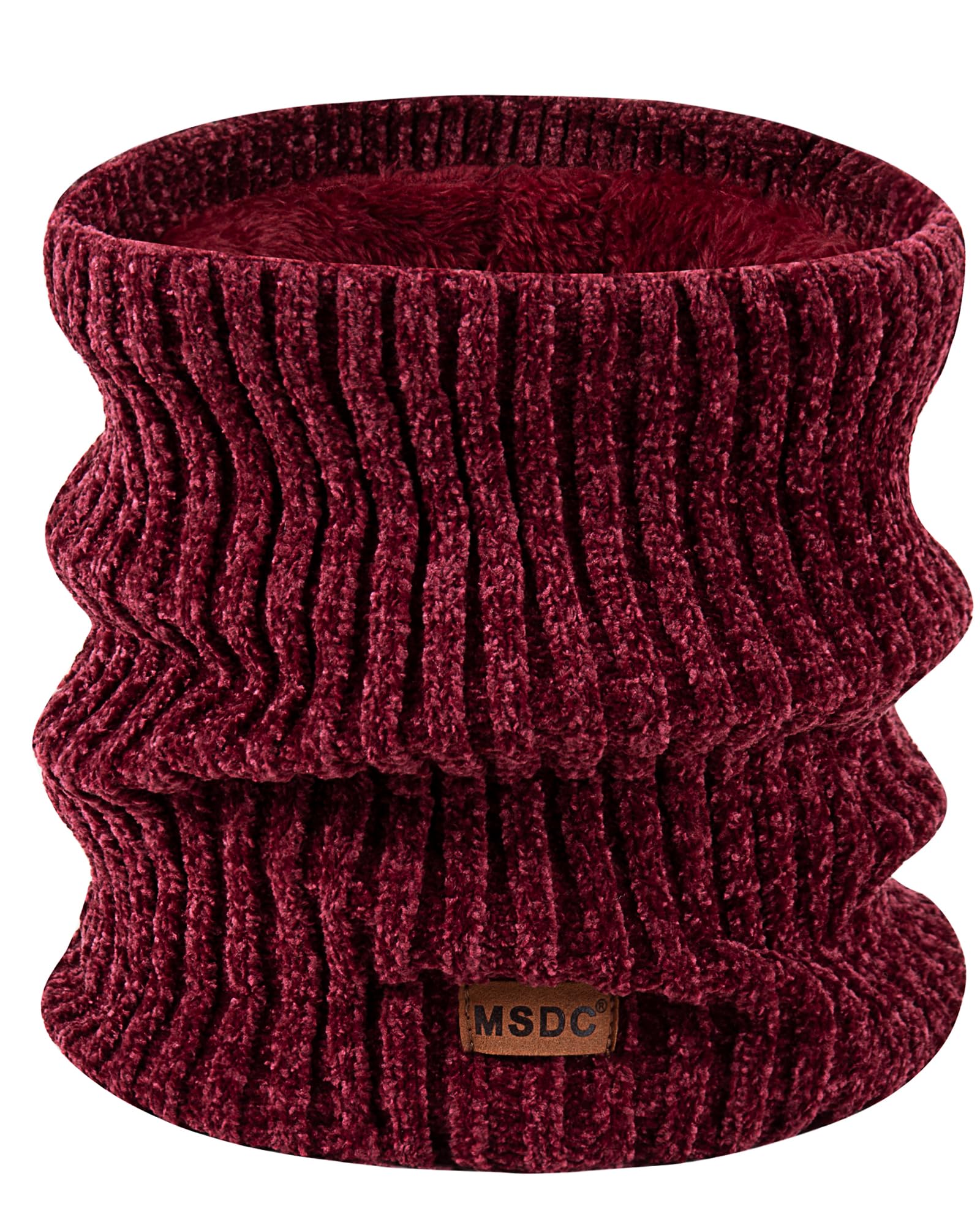 MSDC Winterschal für Damen, Halstuch, Wärmer aus Chenille-Fleece, Gesichtsmaske, Abdeckung für kaltes Wetter