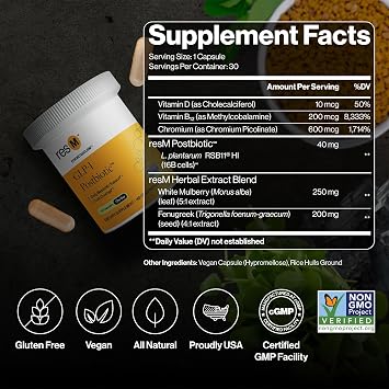 resM GLP-1 Postbiotic Supplement - 30 Vegetarian Capsules