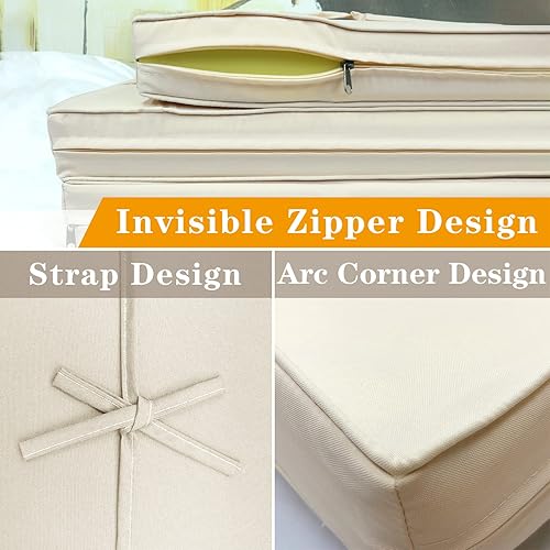 Miniatura 6 de 14 fundas de repuesto para cojines de patio al aire libre, fundas de cojín para exteriores, resistentes al agua, fundas de cojín para muebles de