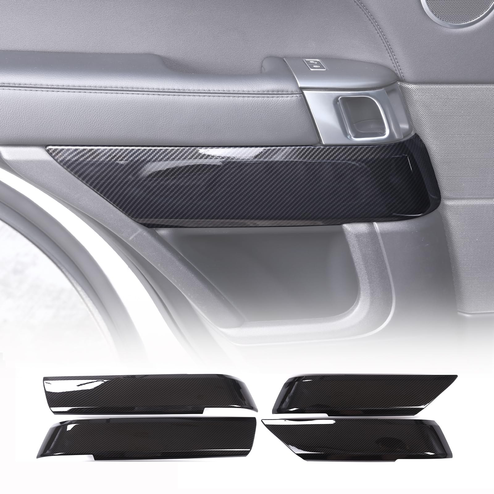 Car Door Decoration Cover Frame Trim Compatible with Landrover Range Rover Sport 2014-2020 ABS Carbon Fiber Style Door Trim Panel Cover Interior