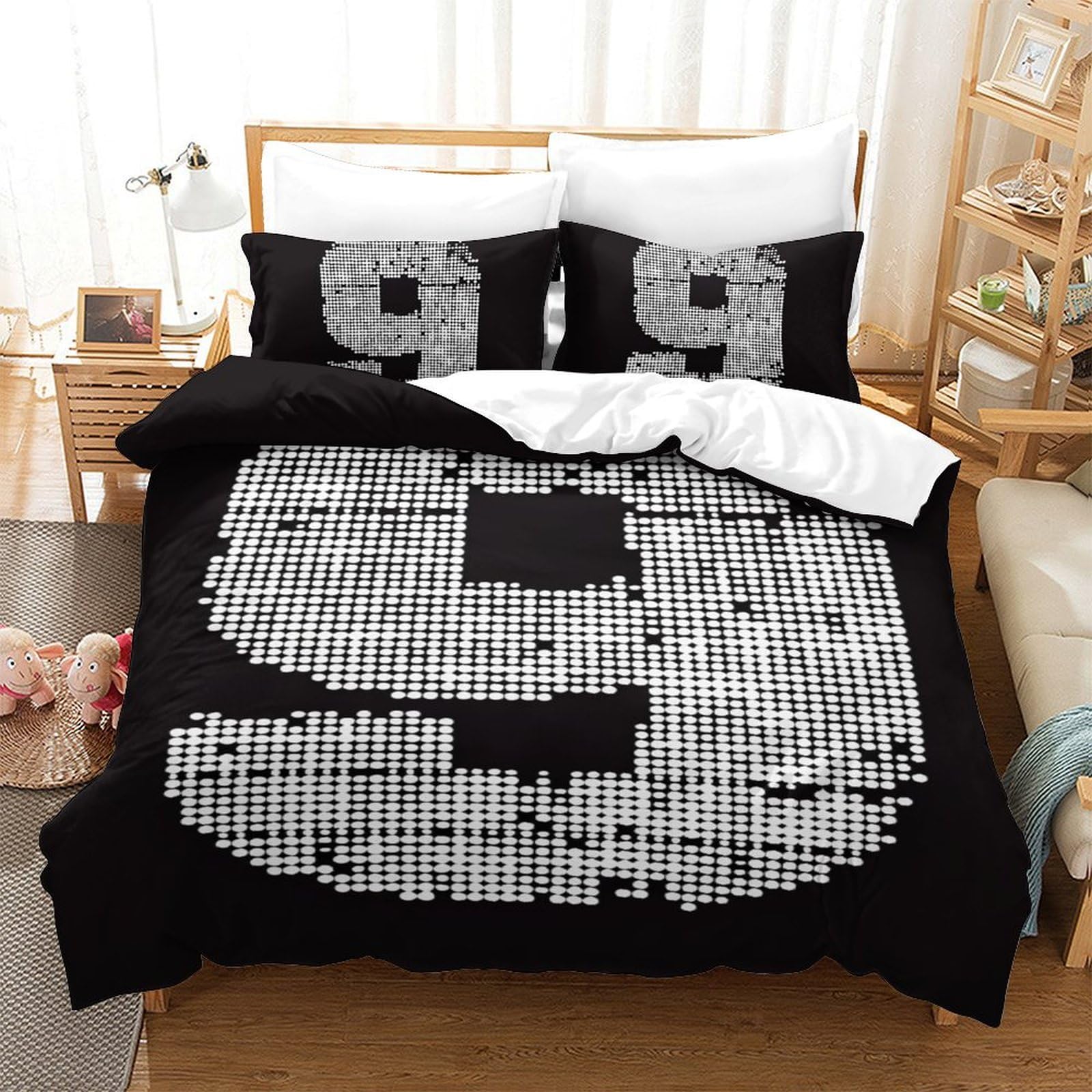 Ensemble de literie 3D housse de couette stripes pour chambre ado 140x200