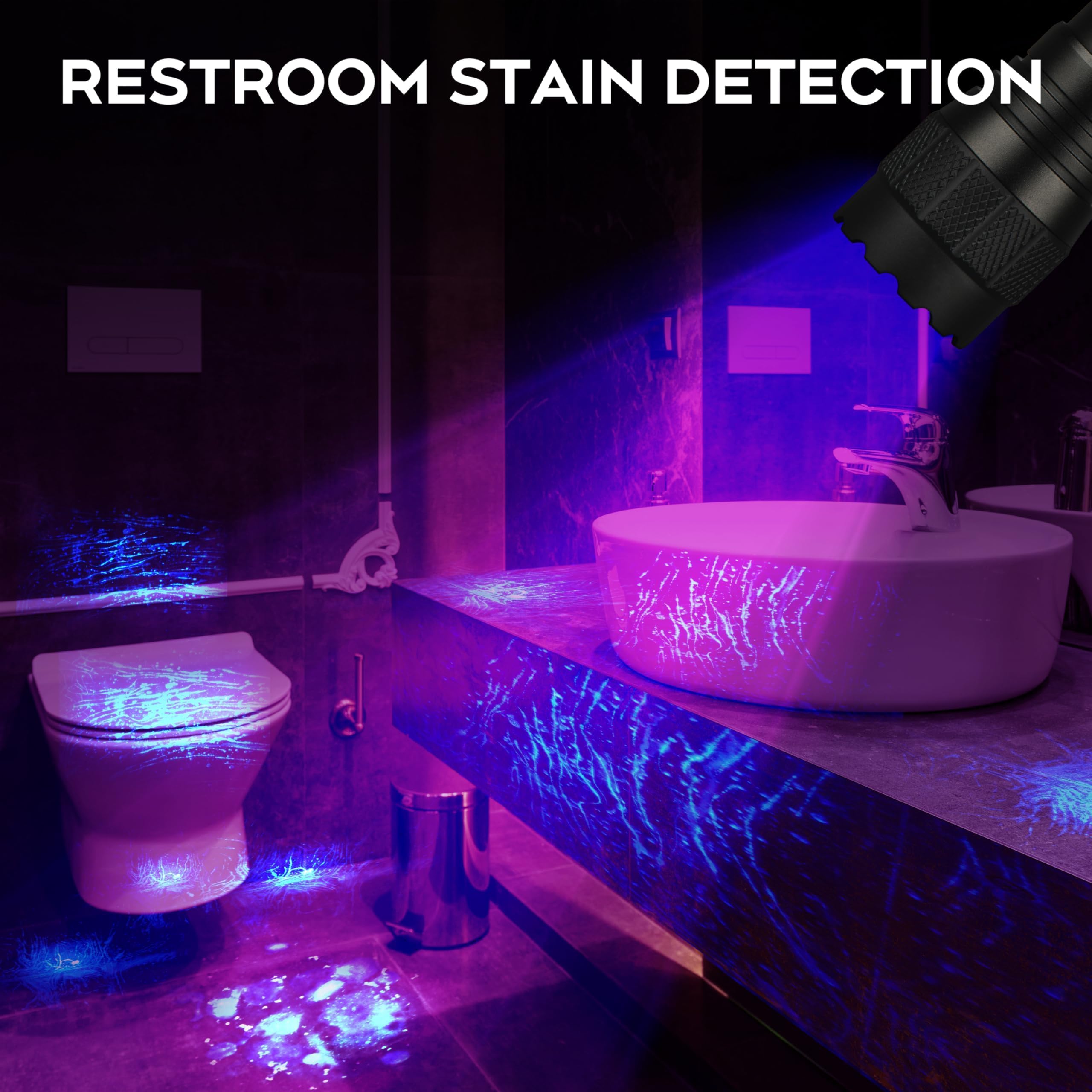 UltraFire Torcia UV 395 – 405 nm, luce nera, 10 W, luce singola UV, piccola lampada ultravioletta per resina indurente, caccia allo scorpione, macchie di animali domestici, 501UV-395 PRO
