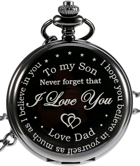 Pocket Watch-Never Forget That, I Love You, Love Dad-from a Dad to a Son Gift Quartz Pocket Watch Black