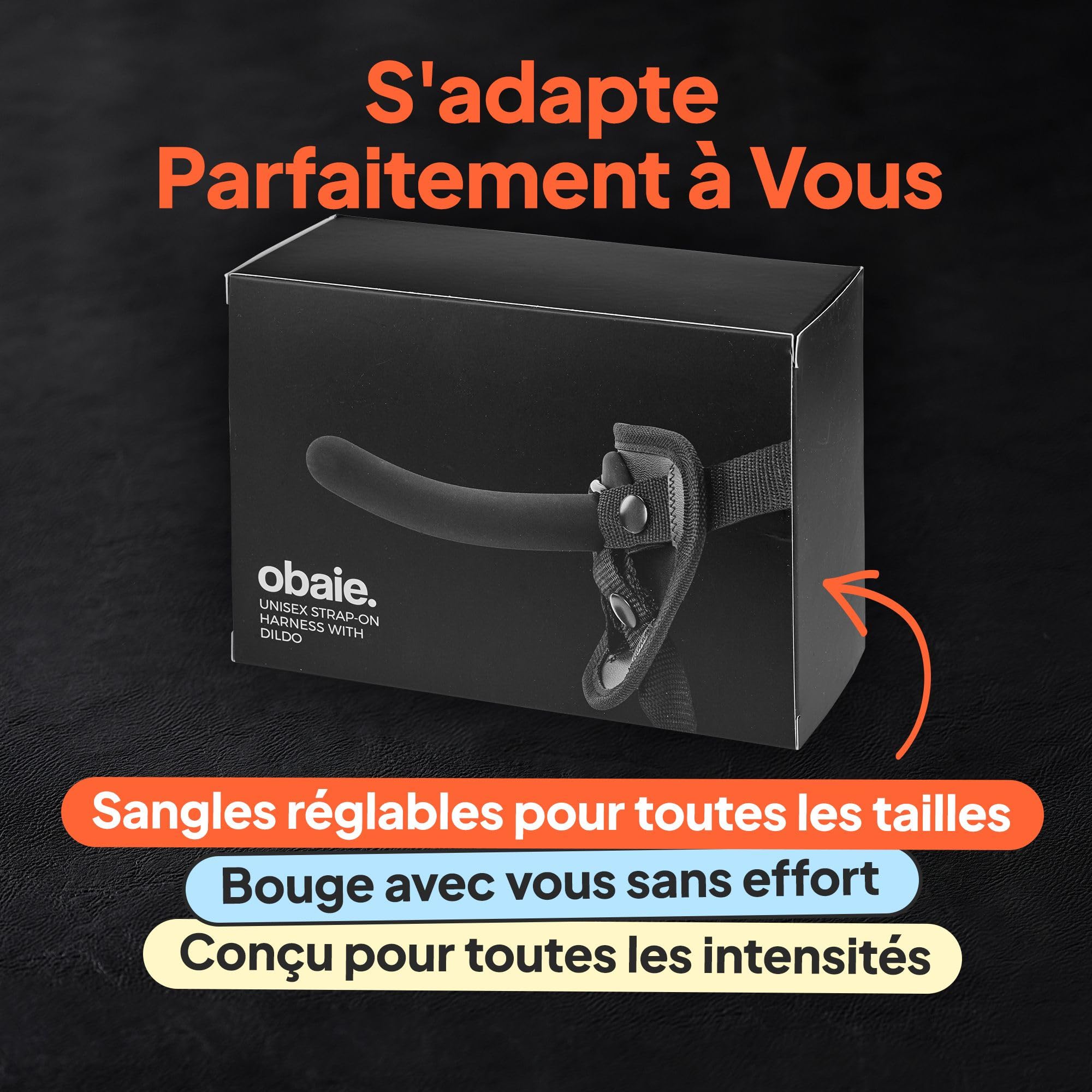 Obaie Gode Ceinture Couple Hetero - Godes Ceintures Homme pour Anus | Gode, Anneaux O inclus(e), 12,5 cm de longueur, 12,5 cm insérables, 2,3 cm de diamètre, 3,8 cm de diamètre intérieur, Cuir PU