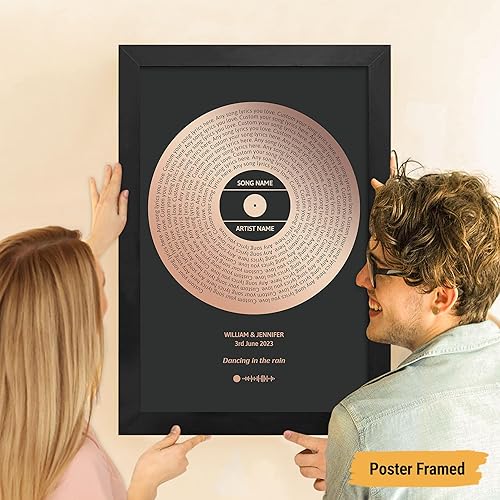 Vista 96 de VICILO Póster musical personalizado con letras de canciones, decoración sentimental perfecta, regalo de San Valentín para él, regalos de novio