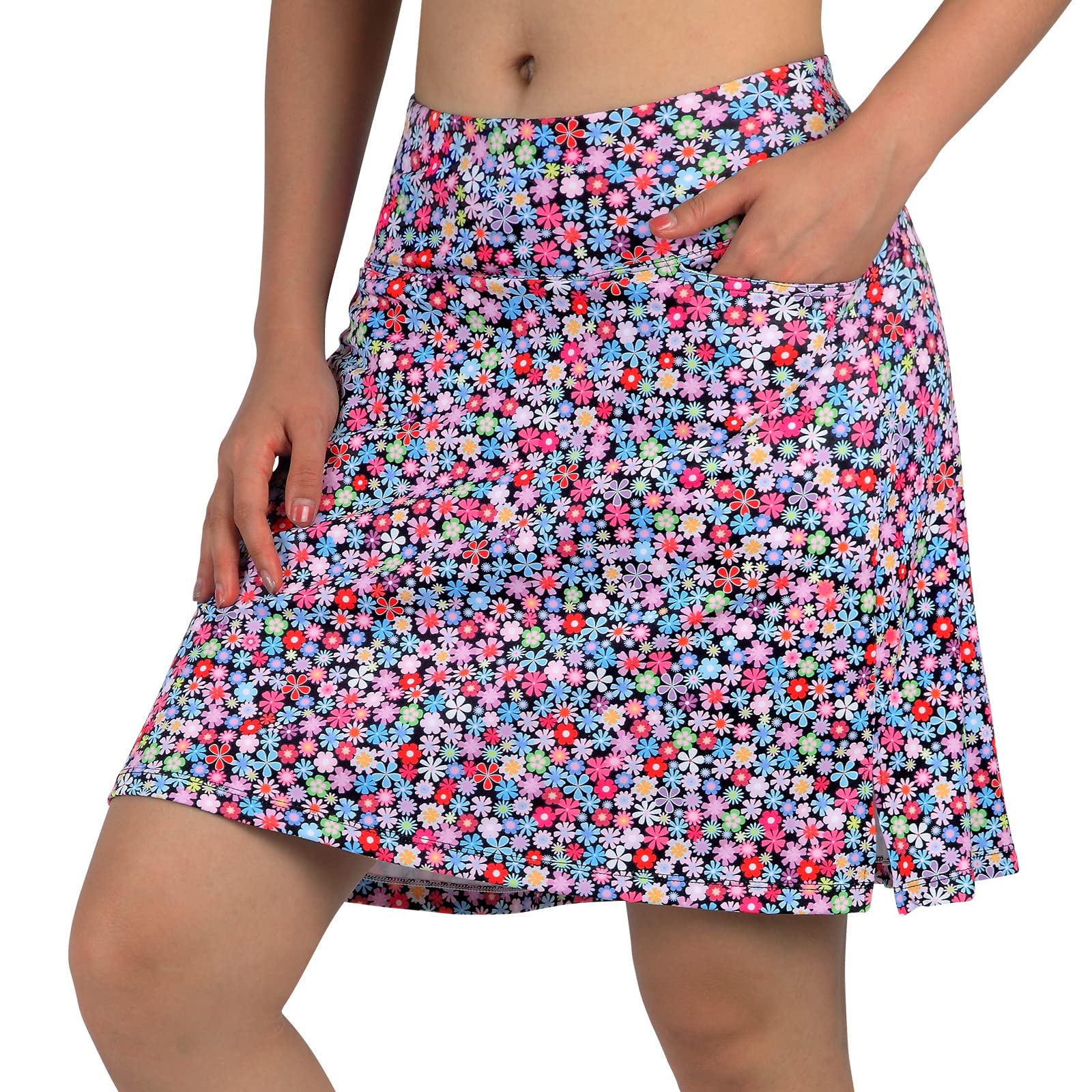 beroy Skorts Skirts for Women,20" Knee Length Skirted for Women,Athletic Skirt with Shorts