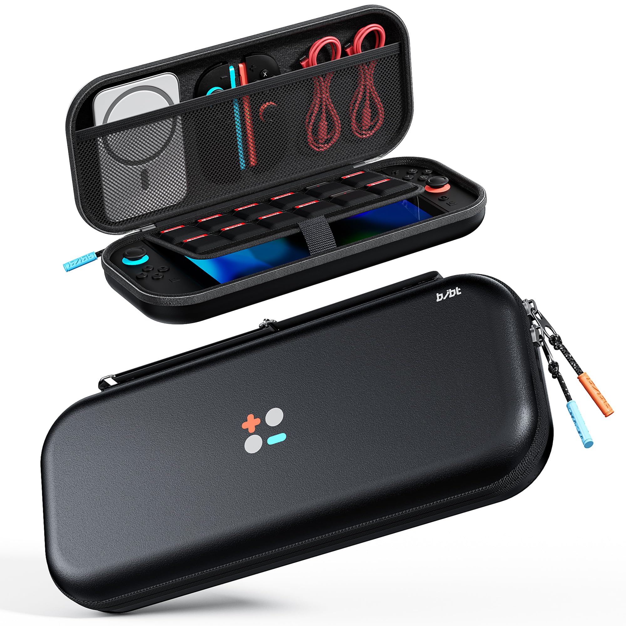 BJBT Nintendo Switch 2 Carrying Case Hard Shell 12 Game Card Slots Black