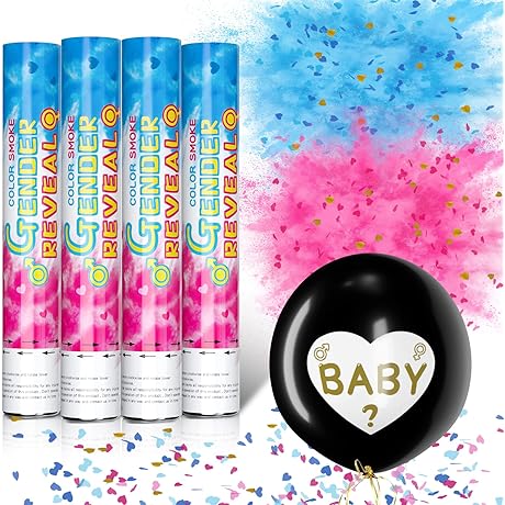 Gender Reveal Burnout Powder Cannons & Balloons for a Memorable Baby Shower