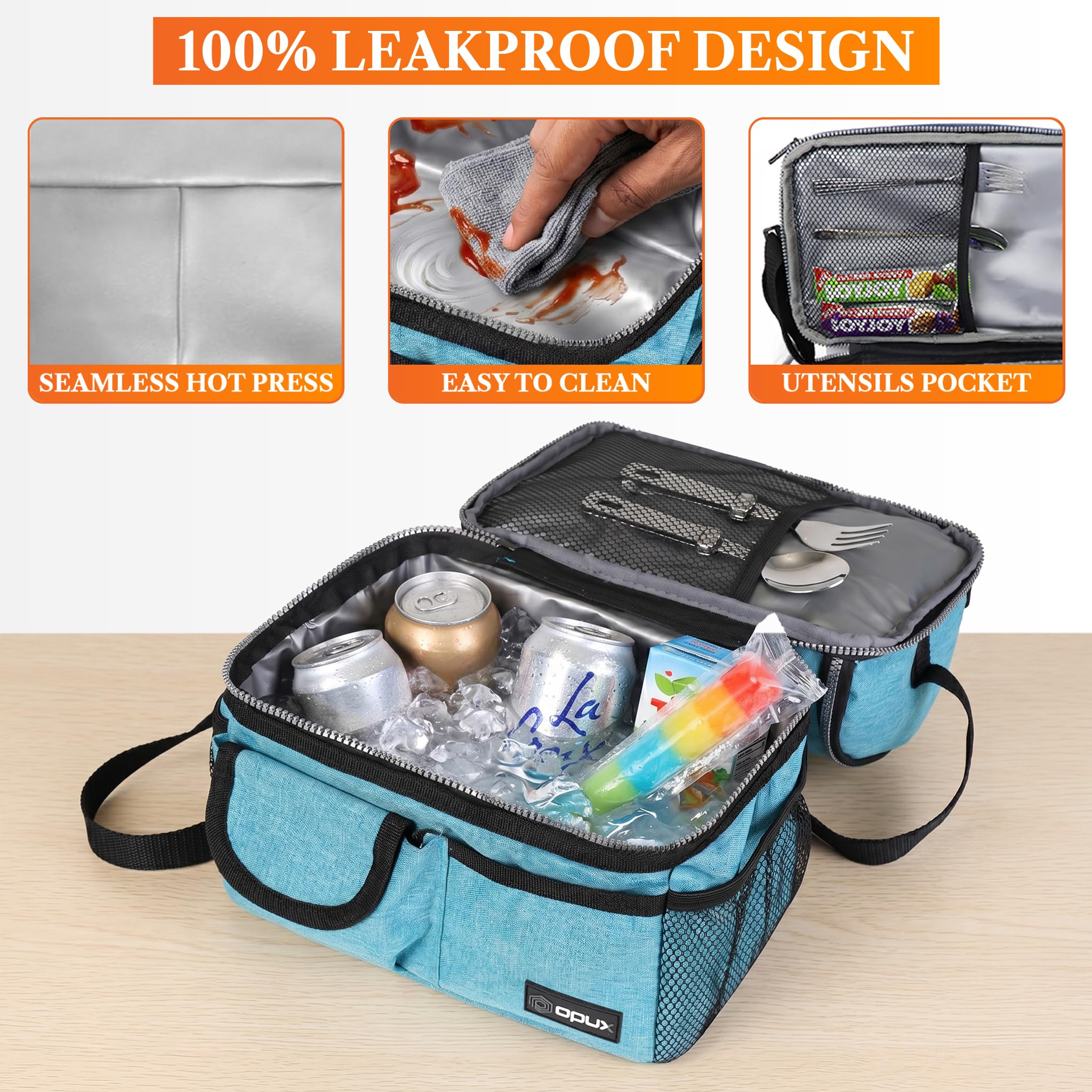 Amazon.com: opux Insulated Lunch Bag Women Men, Dual Compartment