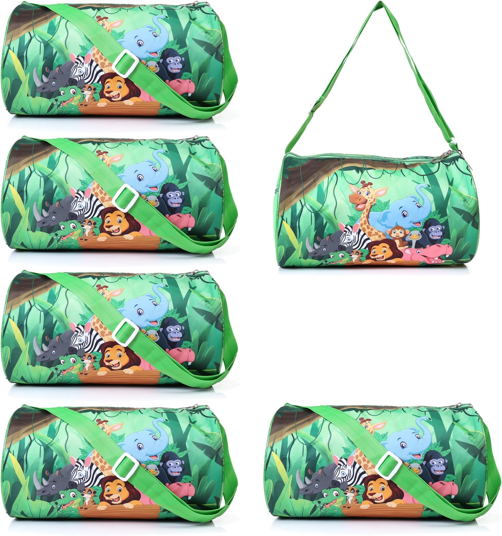 6 Pcs Jungle Theme Duffle Bag for Kids/Boys/Girls | Whimsical and Sturdy Bag | Best for Travel and Play | Return Gifts Birthday Party for Kids
