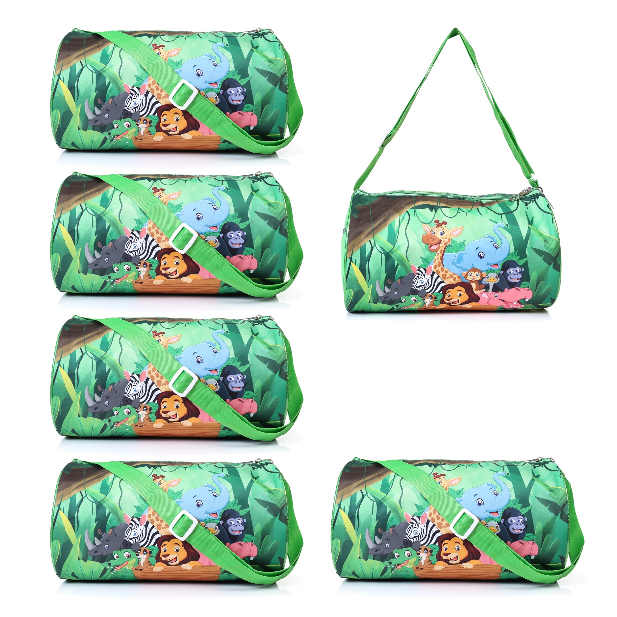 Asera6 Pcs Jungle Theme Duffle Bag for Kids/Boys/Girls | Whimsical and Sturdy Bag | Best for Travel and Play | Return Gifts Birthday Party for Kids