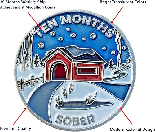 Miniatura 183 de The Achieve Mint Ficha sobria de 13 meses Chip sobrio de trece meses Regalo no AA, medallones no religiosos para hombres y mujeres que celebran