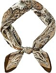 GERINLY Vintage Silk Feel Square Scarf for Men Satin Bandana Tiny Medallion Print Neckerchief Geometry Head Scarf