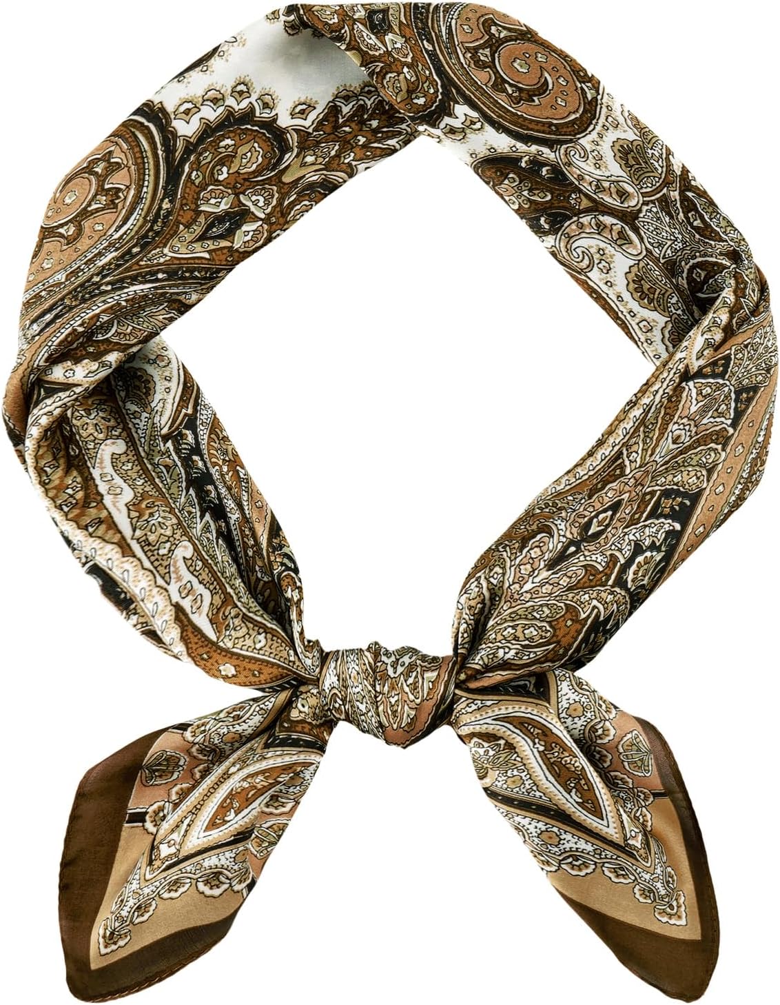 GERINLY Vintage Silk Feel Square Scarf for Men Satin Bandana Tiny Medallion Print Neckerchief Geometry Head Scarf