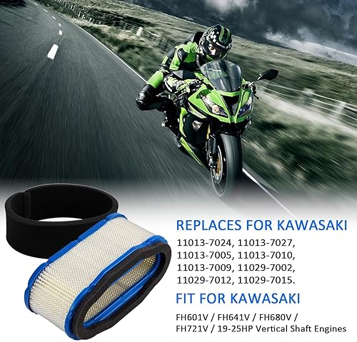 Miniatura 2 de 11013-7027 11013-7024 Filtro de aire y pre filtro para motores de eje vertical Kawasaki FH601V FH680V FH641V FH721V FH680V 19-25HP #11013-7005