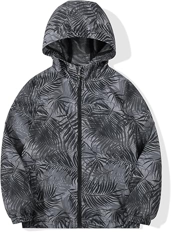 SNOW DREAMS Boys Waterproof Rain Jacket Windbreaker Lightweight Coat Kids Raincoat Outerwear