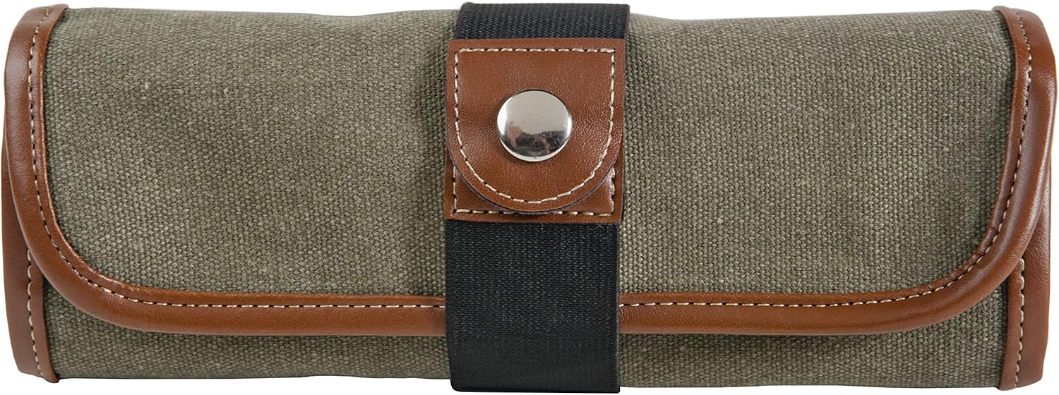 Speedball Art Products 353360 Canvas Pencil Roll Up, Olive W/Brown Trim, Holds 26 Pencils