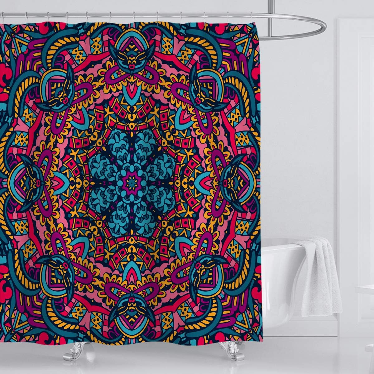 Download 180 Cm X 180 Cm Okjk Duschvorhang Bohemian Mandala 3d Gedruckter Polyester Badvorhang Verdicken Sie Den Wasserdichten Badvorhang Mit Haken Mit 12 Duschvorhanghaken Kuche Haushalt Wohnen Badausstattung Suenaacampo Com