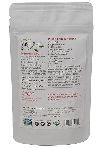 Miniatura 2 de Condimento orgánico para barbacoa Memphis, mezcla de especias dulces y saladas Southern Grilling, 2 onzas, The Spice Hut, bolsa pequeña, sin sal