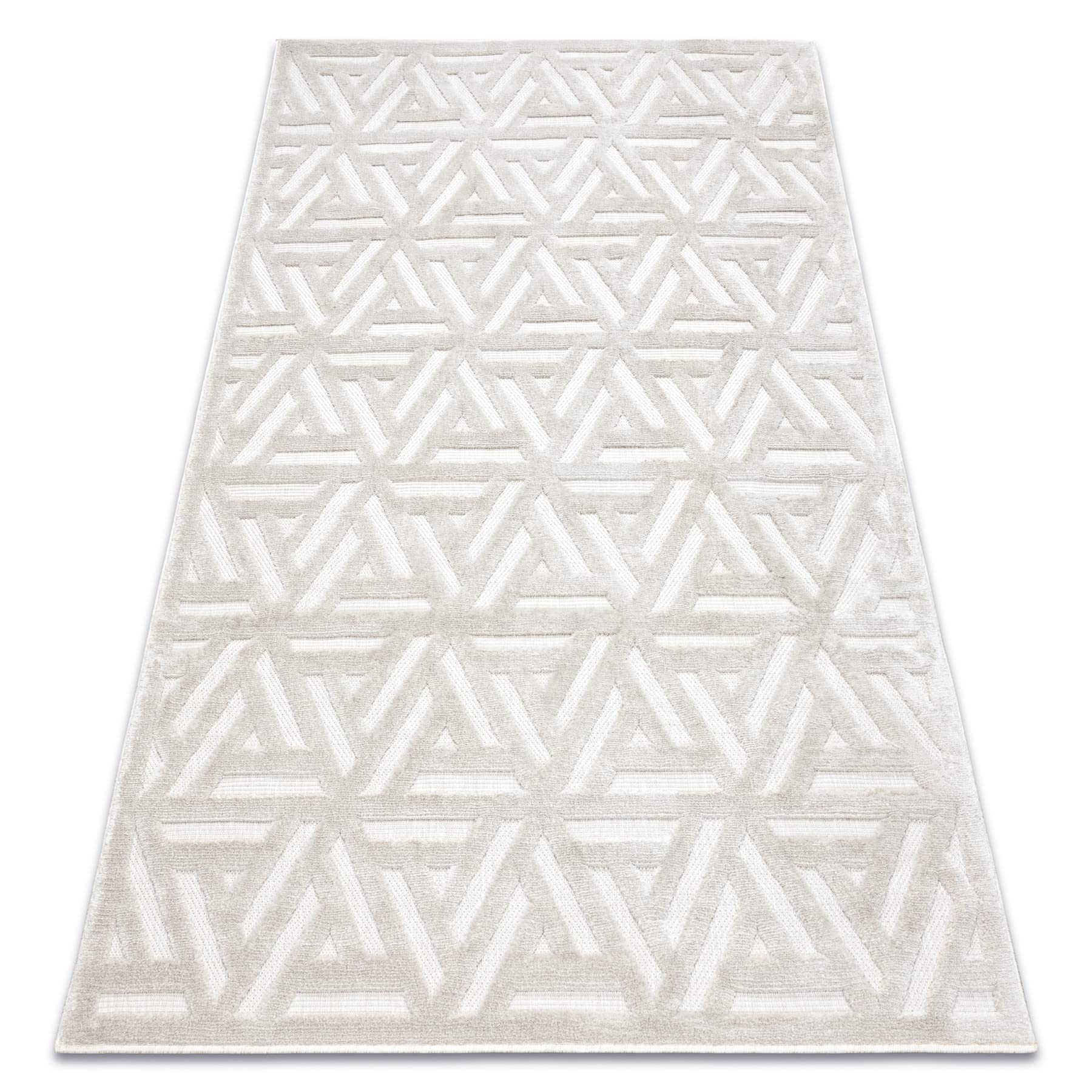 Tapis Santo sisal beige 120x170 cm pour intérieur et extérieur au tissage à plat géométrique