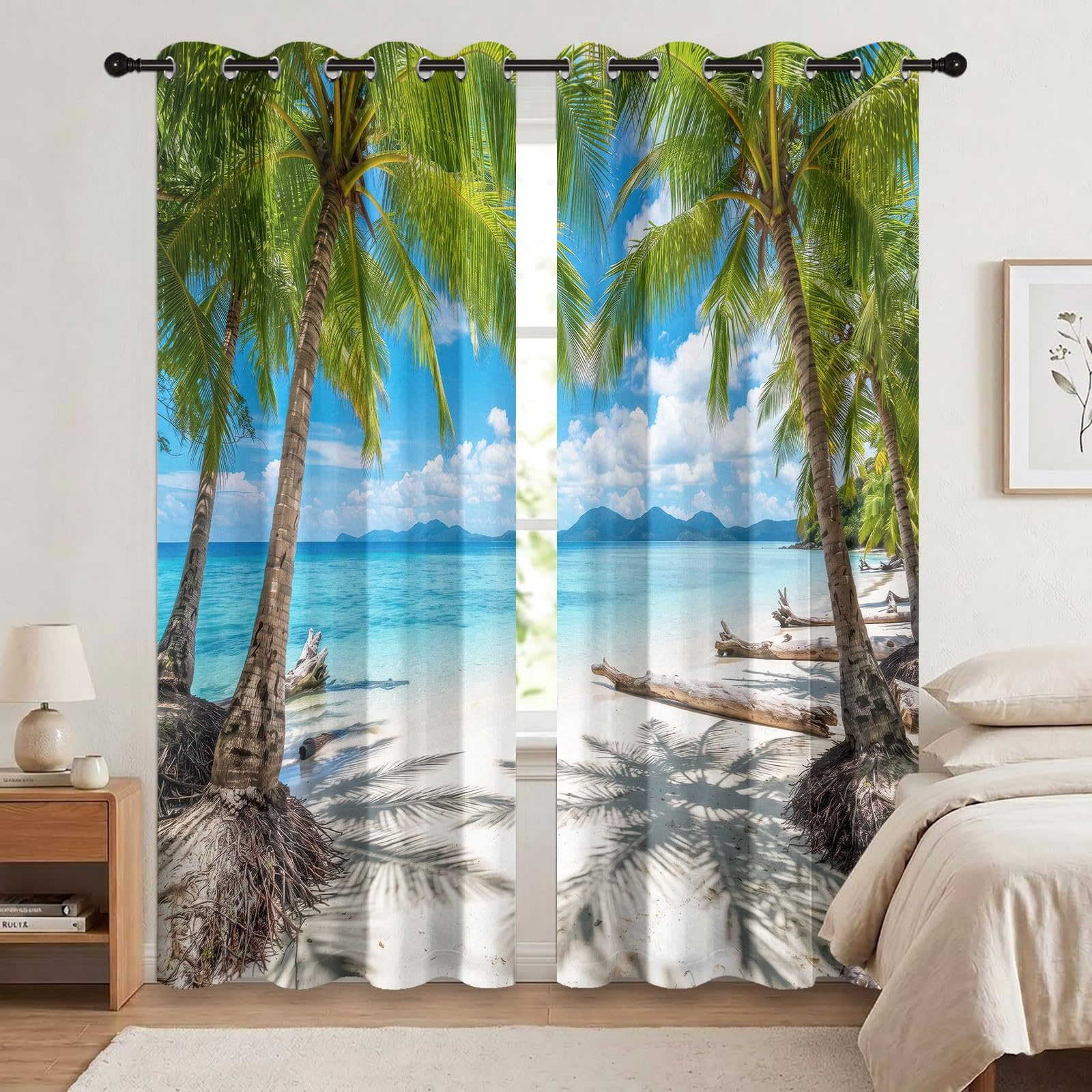 Ocean krajobraz zasłony zaciemniające na przelotkach 117 x 137 cm, 2 panele