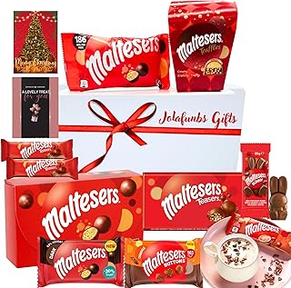 Maltesers Hamper Gifts Luxury Chocolate Selection Box Gift Set-Sweets Gift Box Includes Cards,Maltesers Truffles,Maltesers Teasers,Buttons&More.Perfect For Maltesers Chocolate Lovers