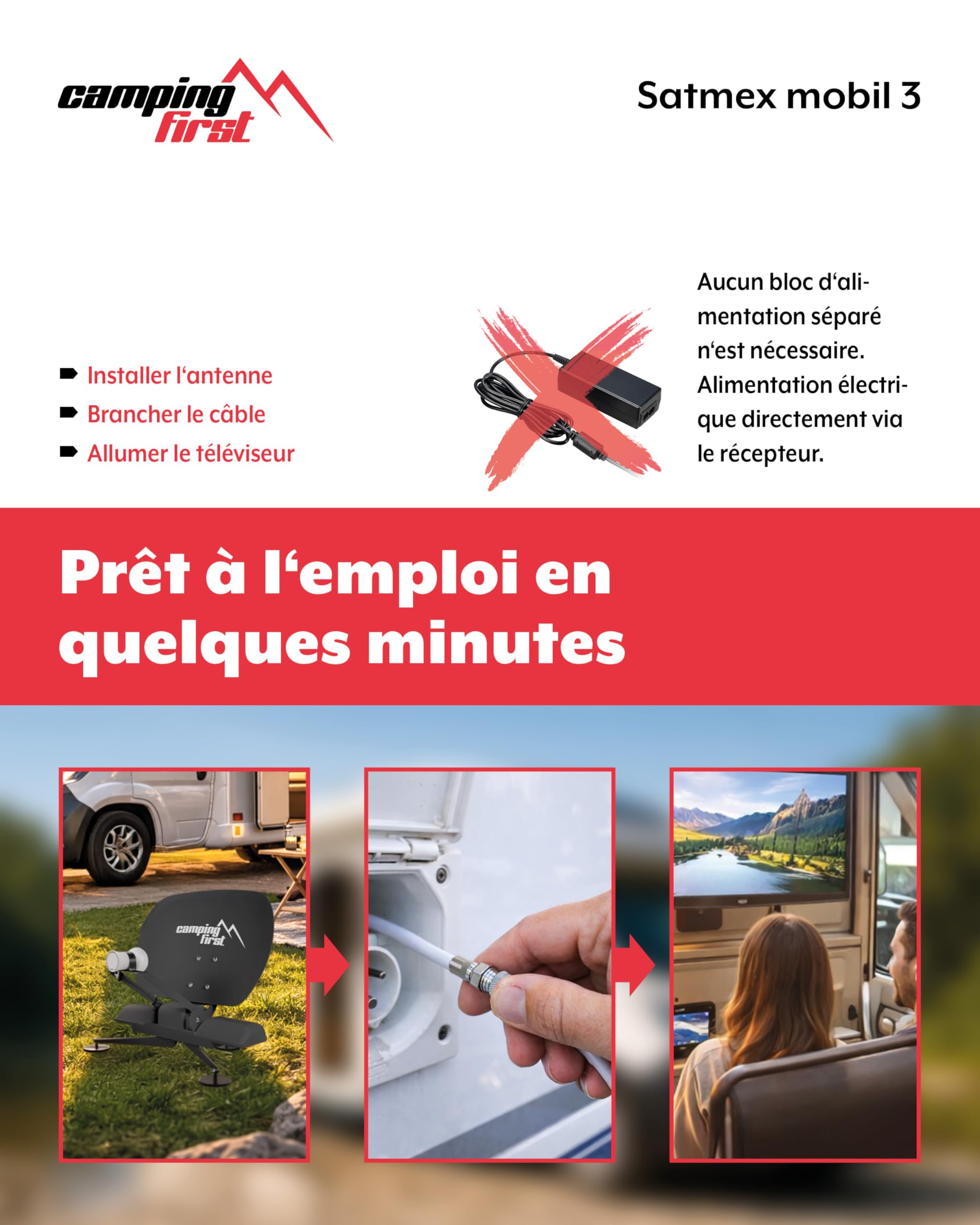 Satmex Mobil 3 – Antenne Sat Mobile Automatique – Anthracite