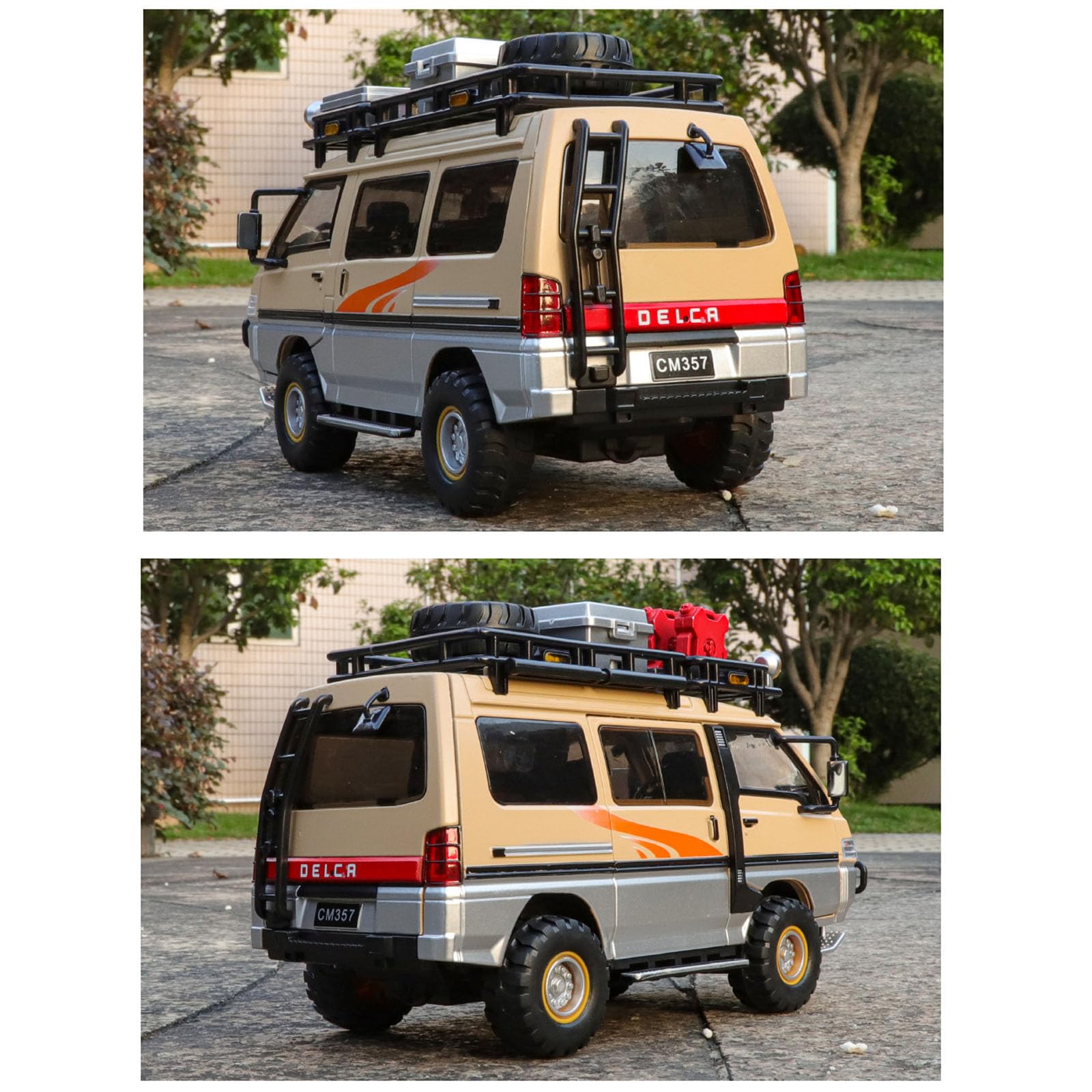FOLODA 6 Türen öffnendes 1/24 Minivan Modellauto mit Federaufhängung, helles Licht, klare Soundeffekte, Lernspielzeug, Simulationsfahrzeug, Stoßdämpfungsspielzeug